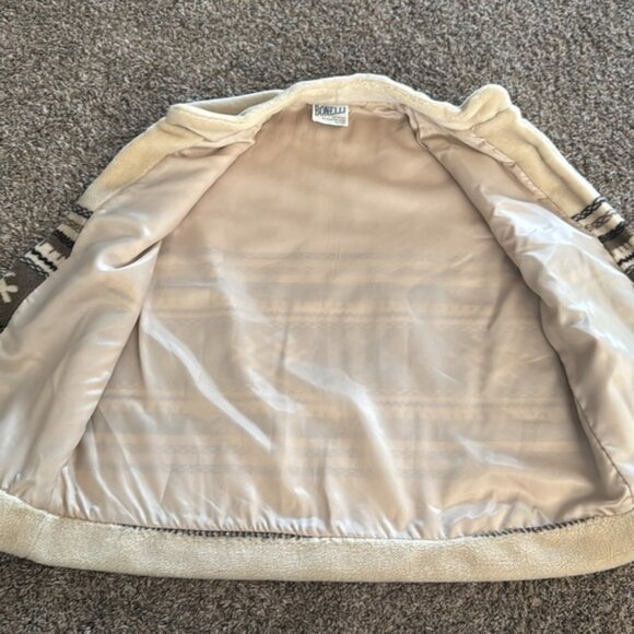 Vintage Bonelli Cream and Brown Patterned Vest - Picture 6 of 7